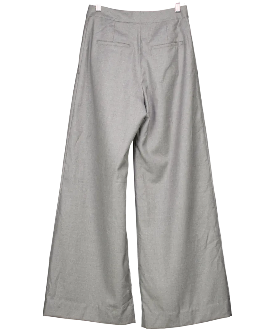 Serena Bute Grey Wide Leg Tailored Trousers UK XS