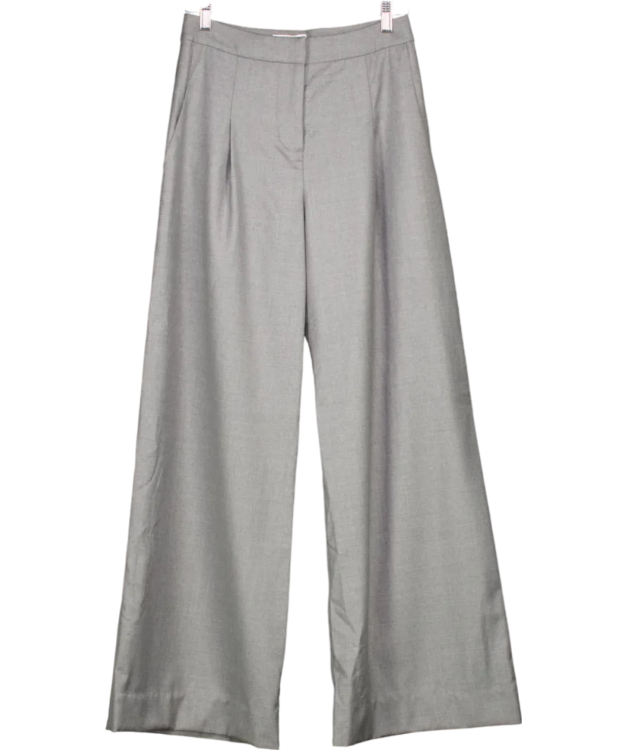 Serena Bute Grey Wide Leg Tailored Trousers UK XS