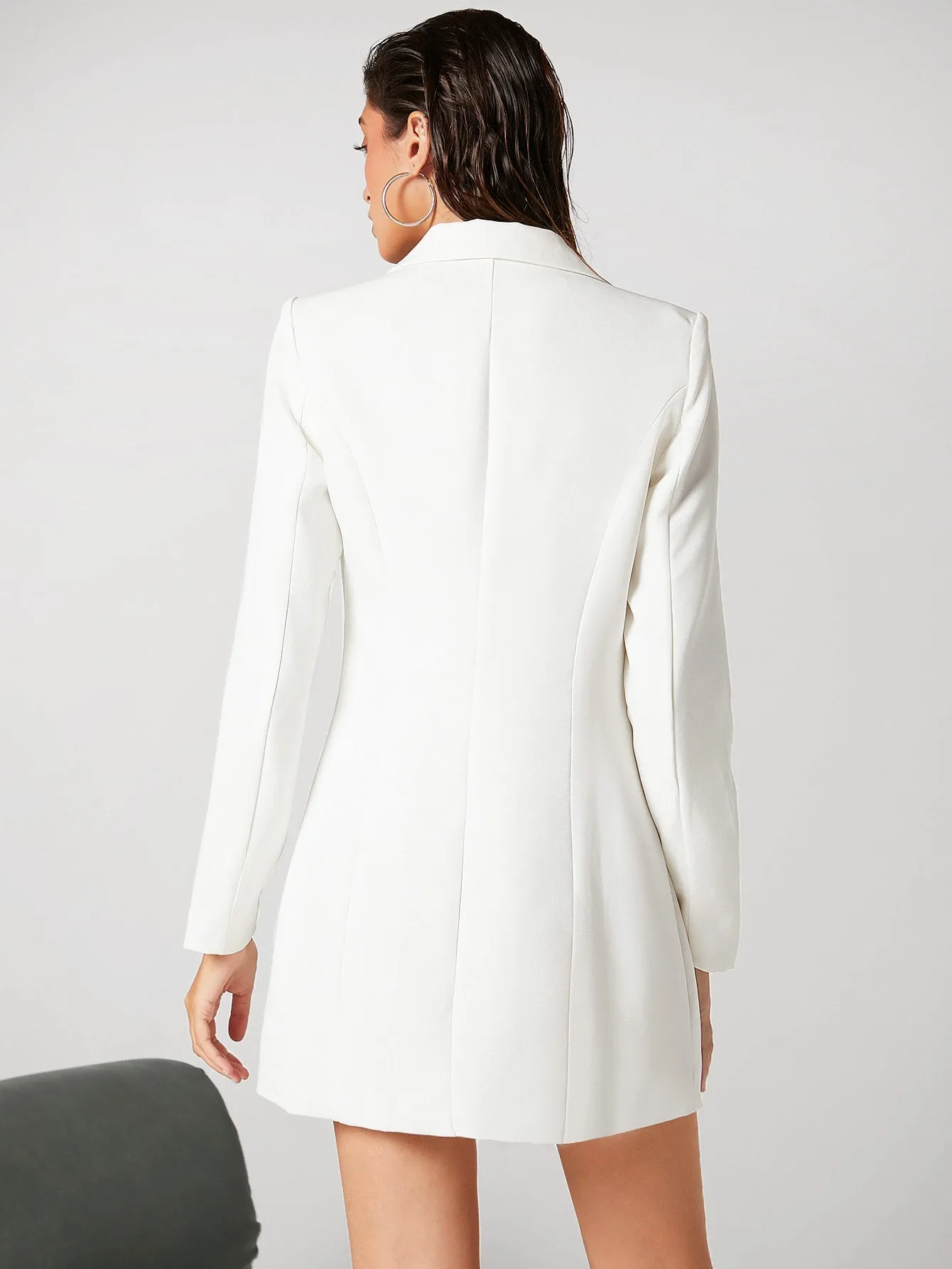 SHEIN Privé Lapel Collar Double Breasted Blazer