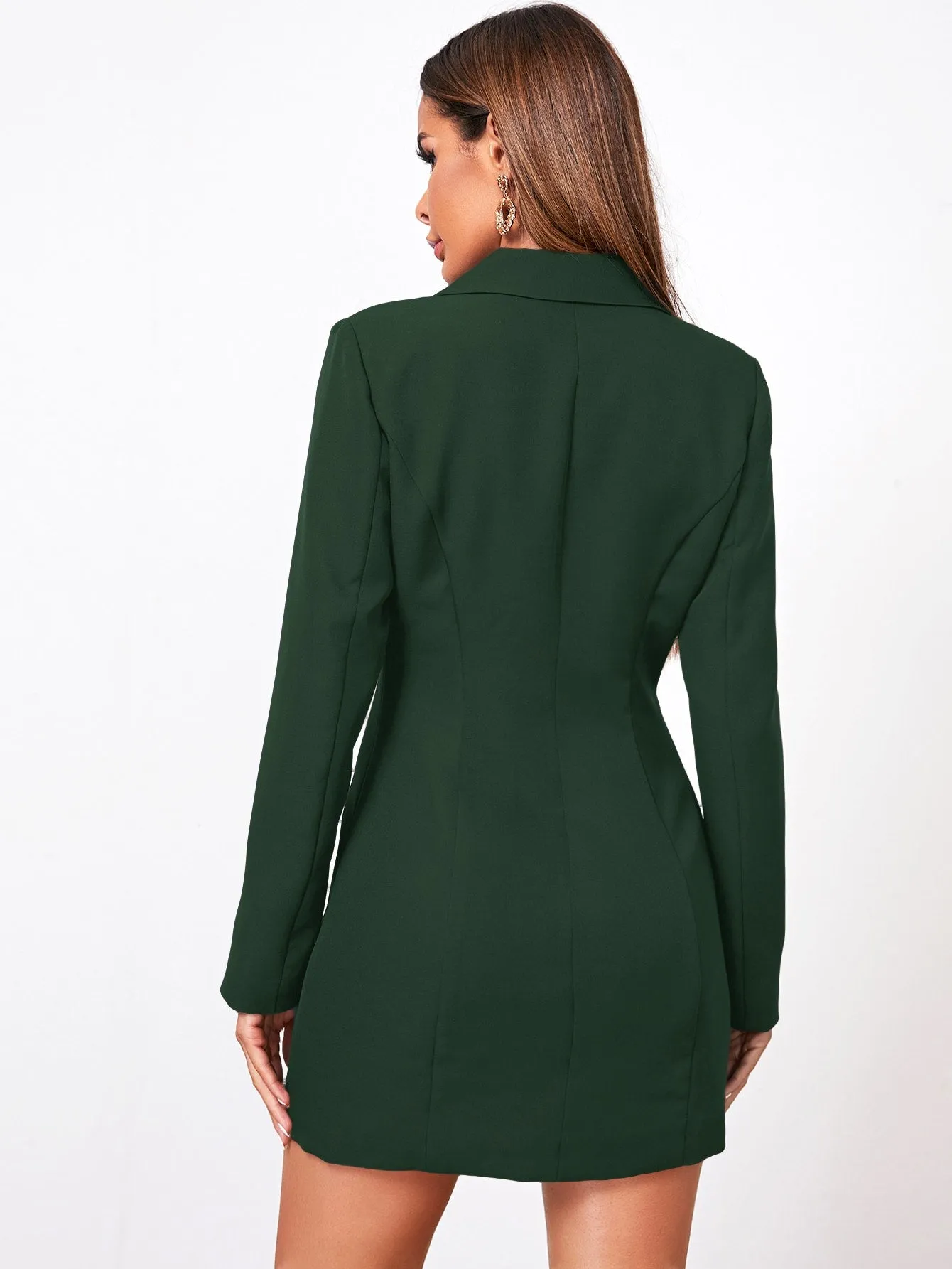 SHEIN Privé Lapel Collar Double Breasted Blazer