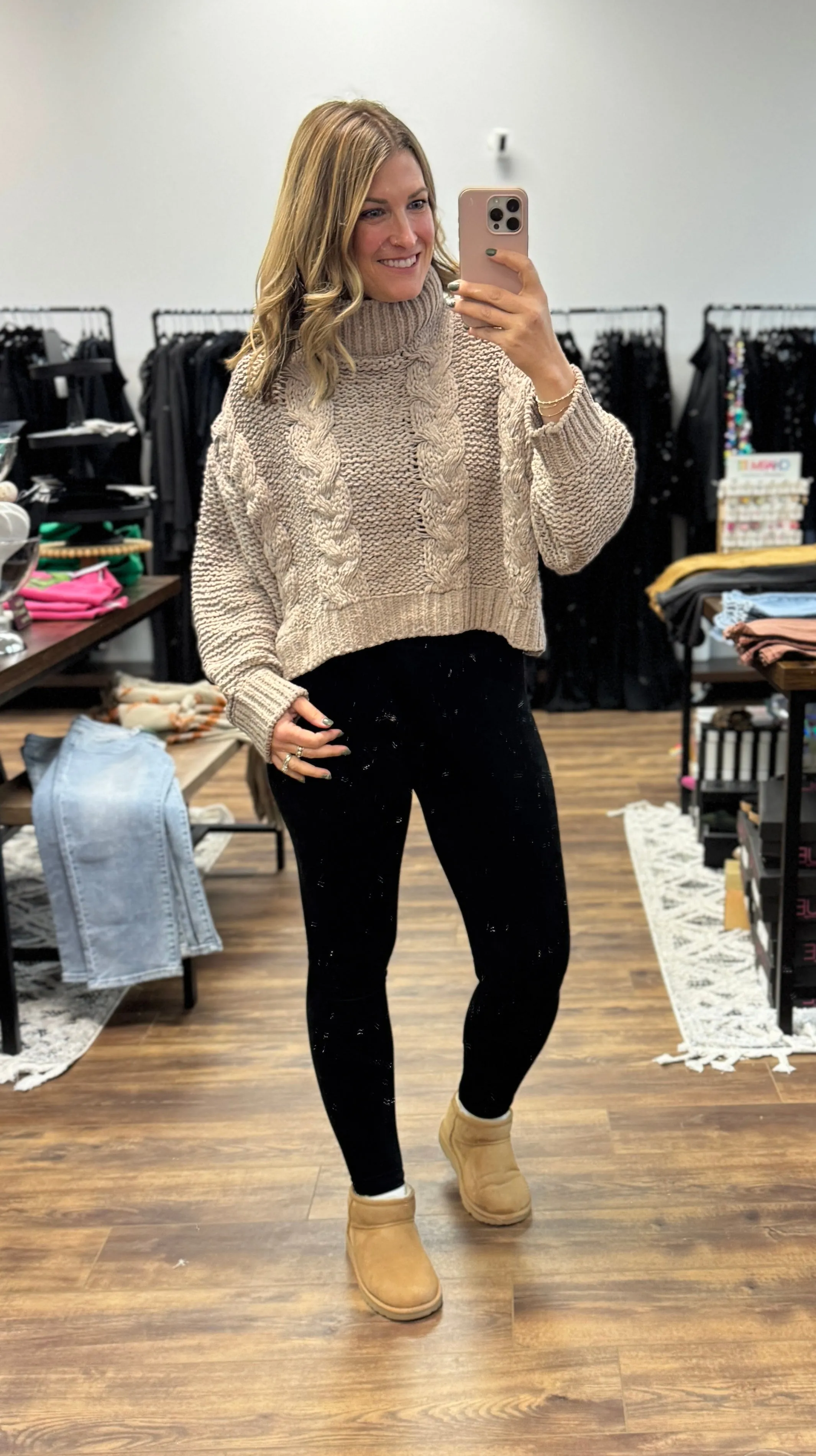 Simply Southern Braid Sweater - Tan