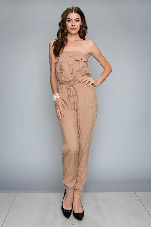 Strapless Safari Jumpsuit-217