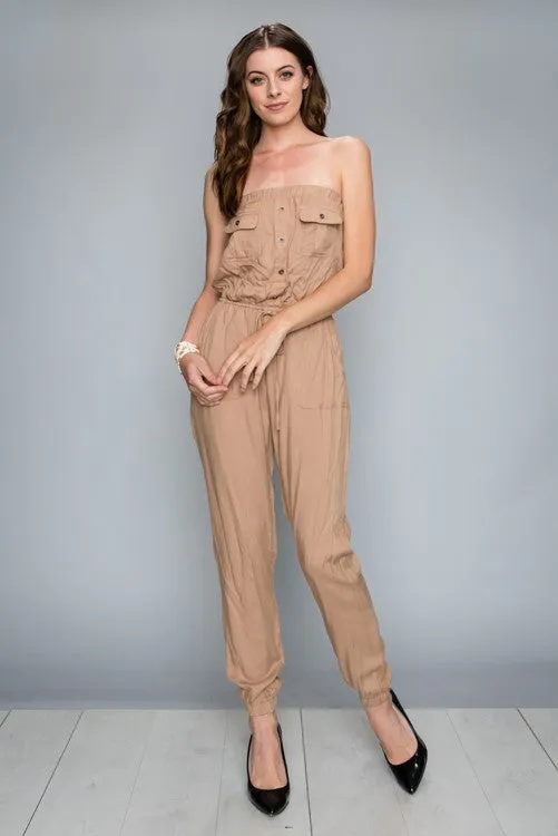 Strapless Safari Jumpsuit-217