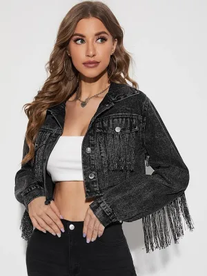 Street Tassel Short Denim Jackets Retro