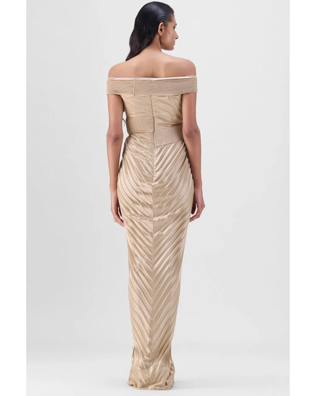 Structured Pliss Gown
