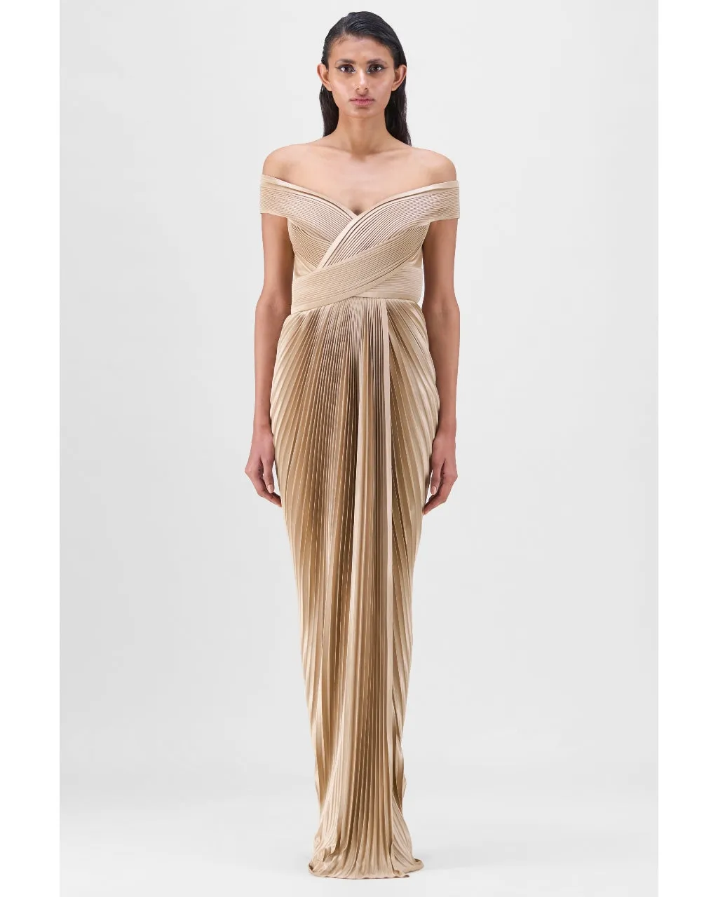 Structured Pliss Gown