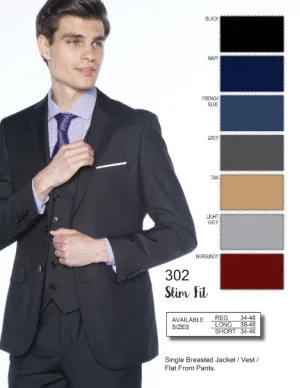 Studio Ferera 3pc Suit 302 Slim Fit