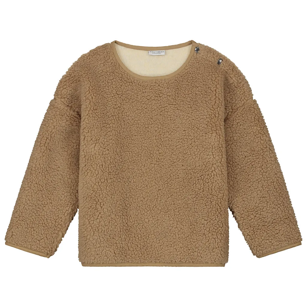 Sweater Teddy Colour Block Camel Ivory