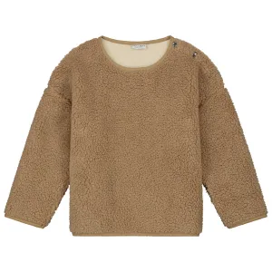 Sweater Teddy Colour Block Camel Ivory