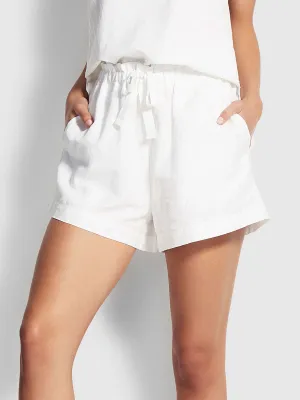 Tahiti Linen Blend Shorts in White