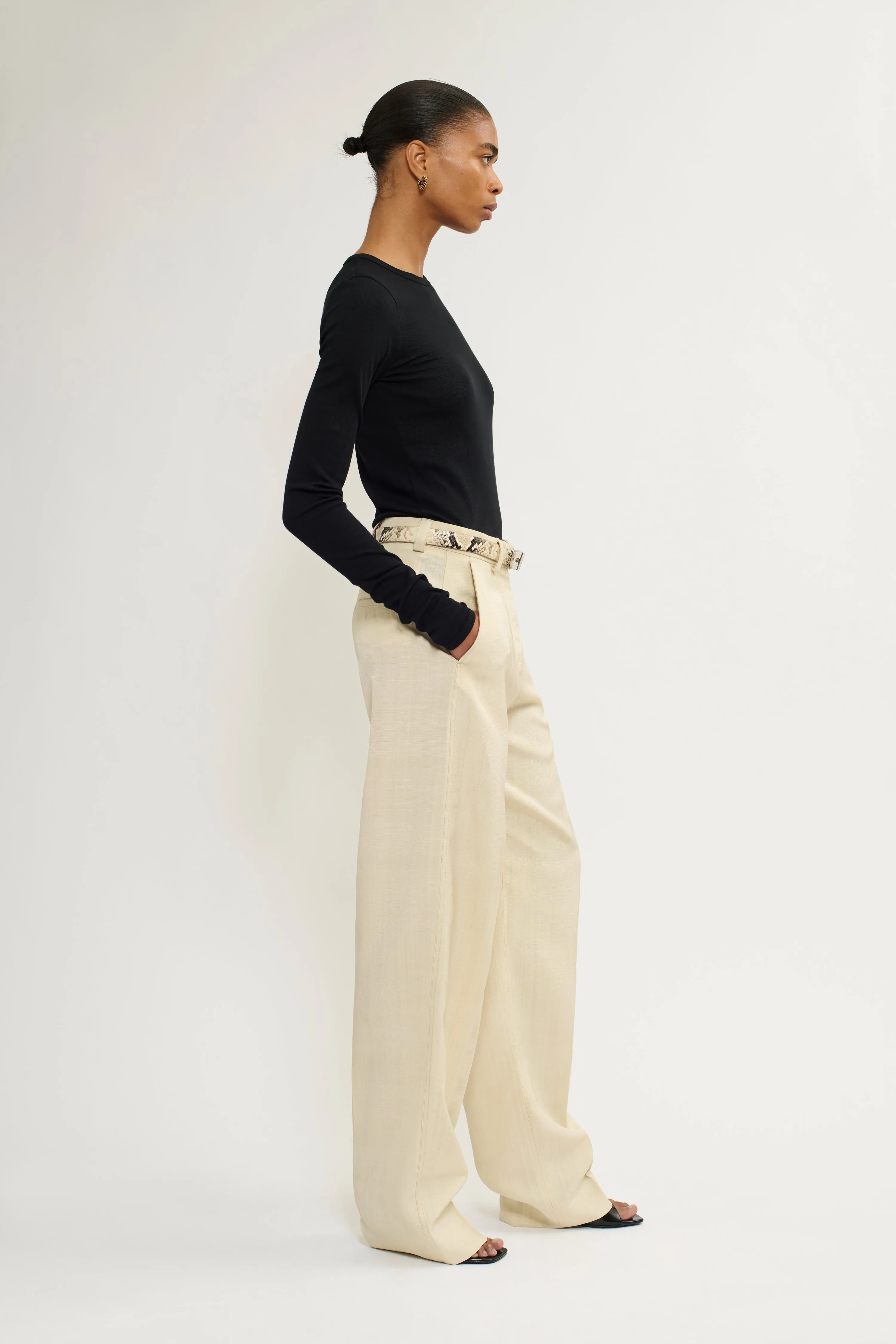Tailored flat front trousers