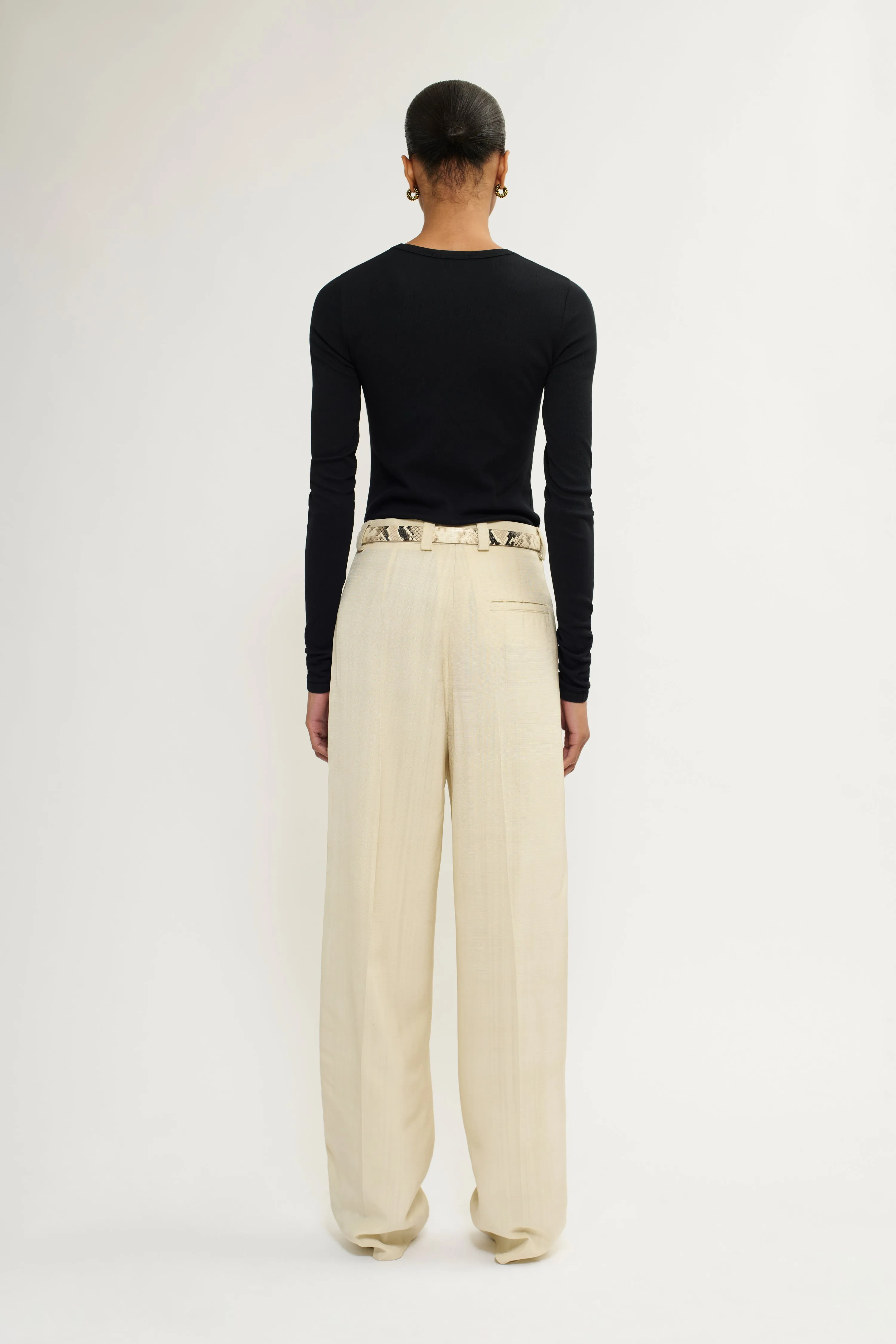 Tailored flat front trousers