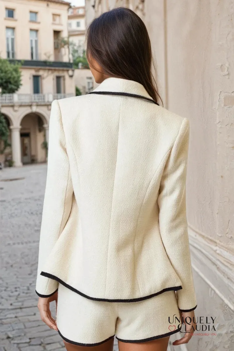 Teresa Contrast Boucle Double Button Blazer