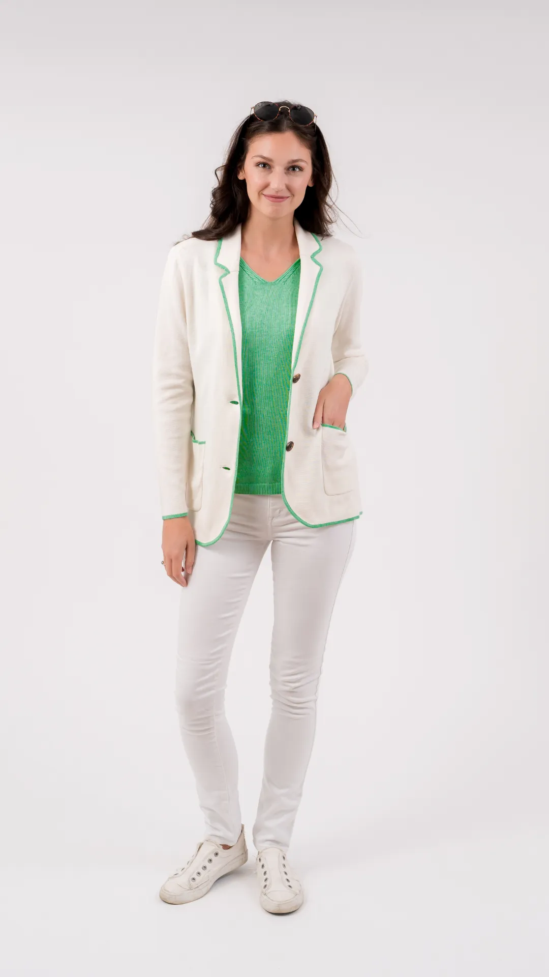 The Palm Beach Blazer | White   Green