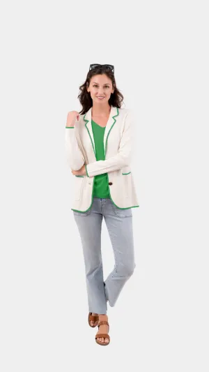 The Palm Beach Blazer | White   Green