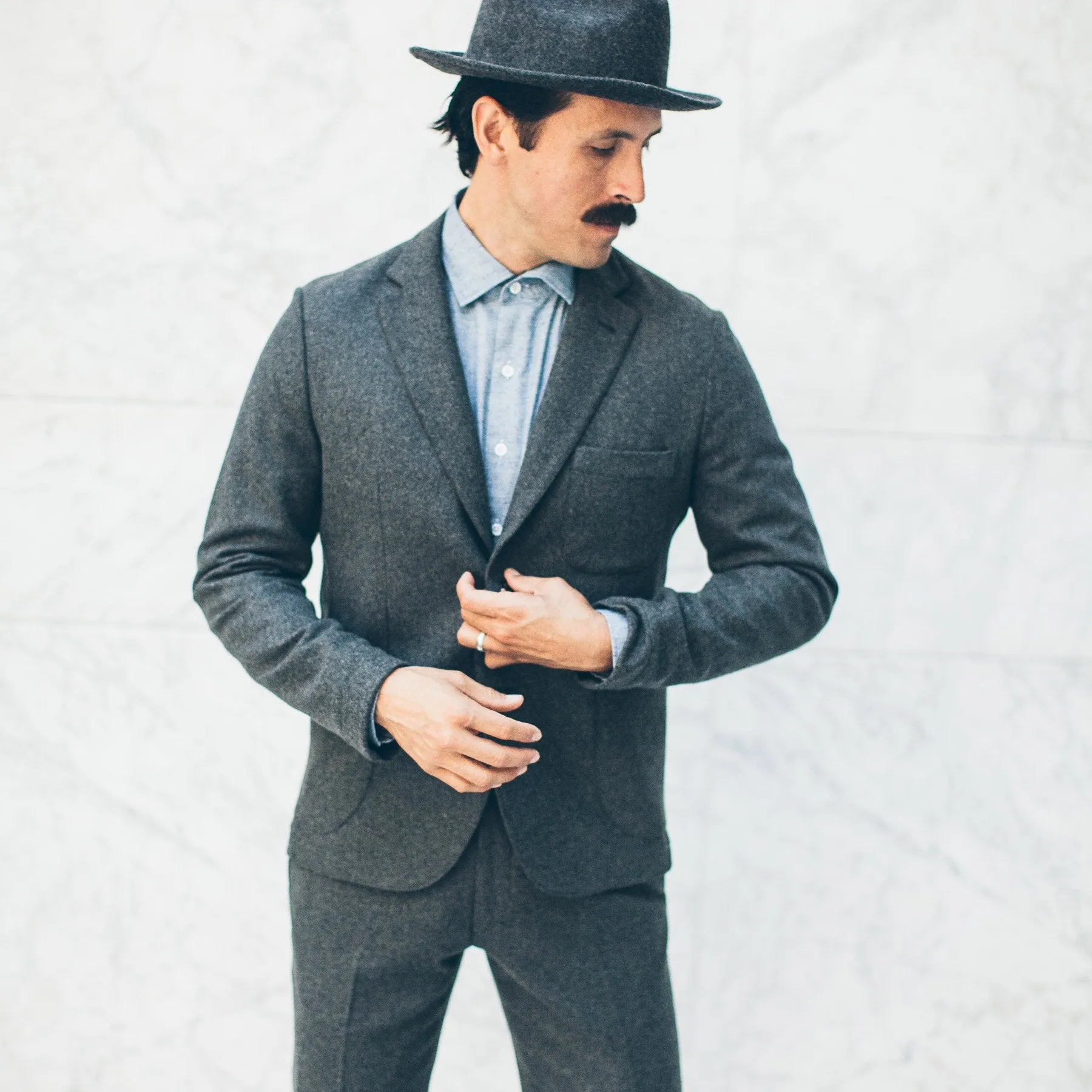 The Telegraph Jacket in Grey Wool