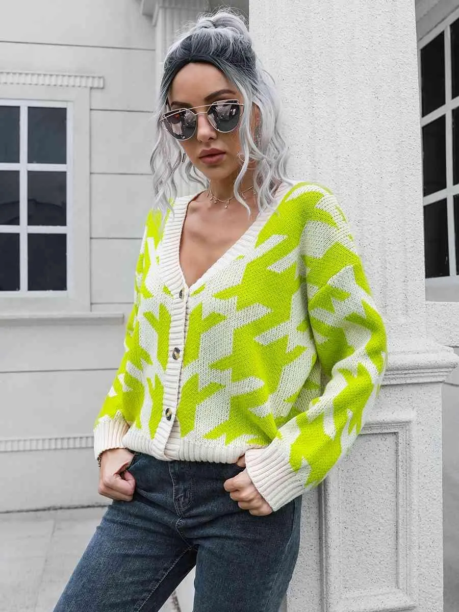 Timeless Houndstooth Cardigan Sweater