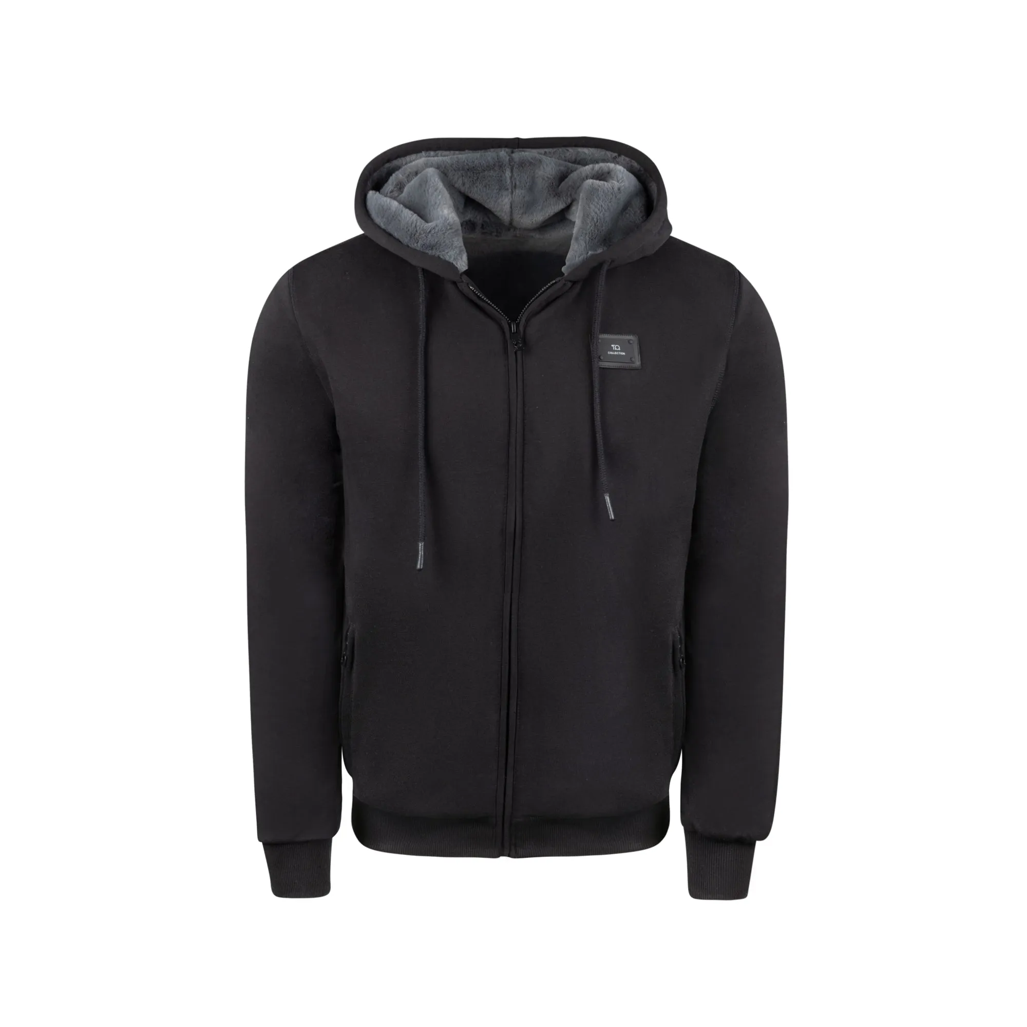 T.O. Collection Men's Dulce Black Hoodie - Charcoal Fur