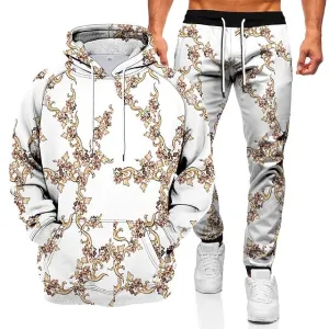 Tracksuit Hoodies Set Hooded Graphic Flower 2 Piece