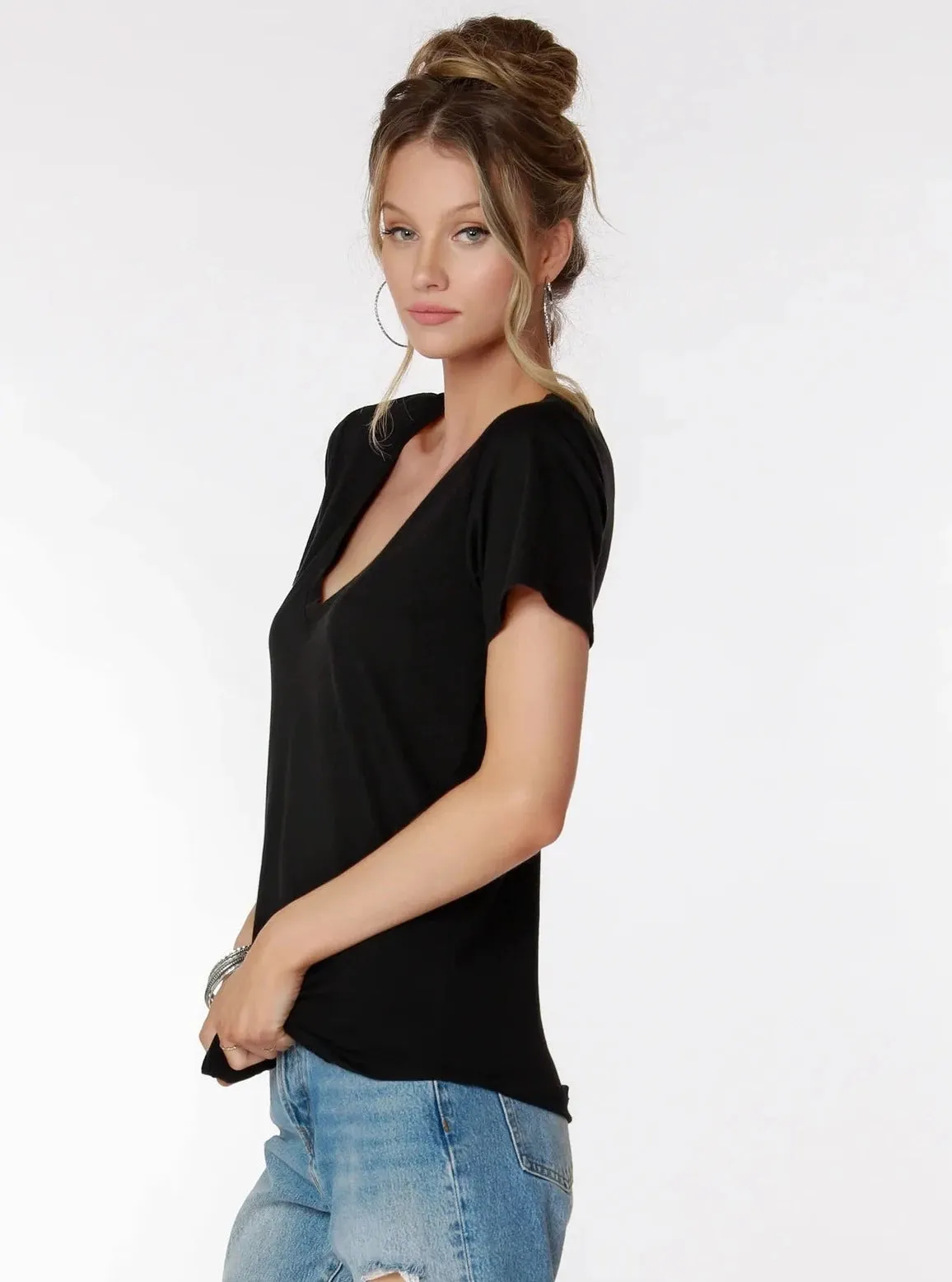 V-Neck Tee [Blk-57C-60065]