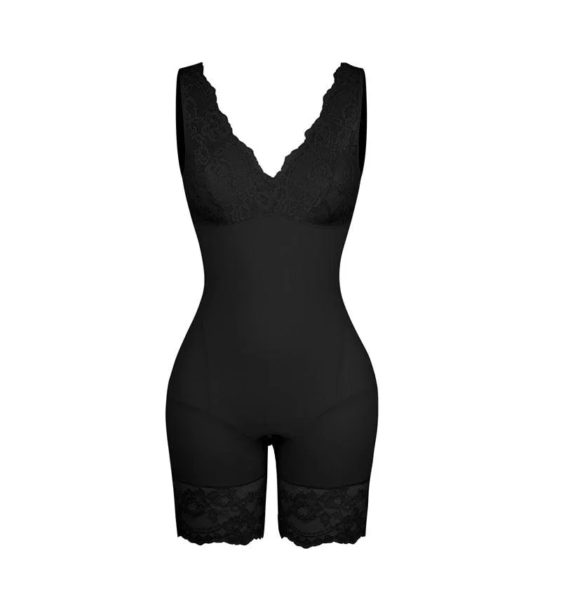 V-Neck Wide Strap Bodysuit - Seamless and Sculpting Shapewear