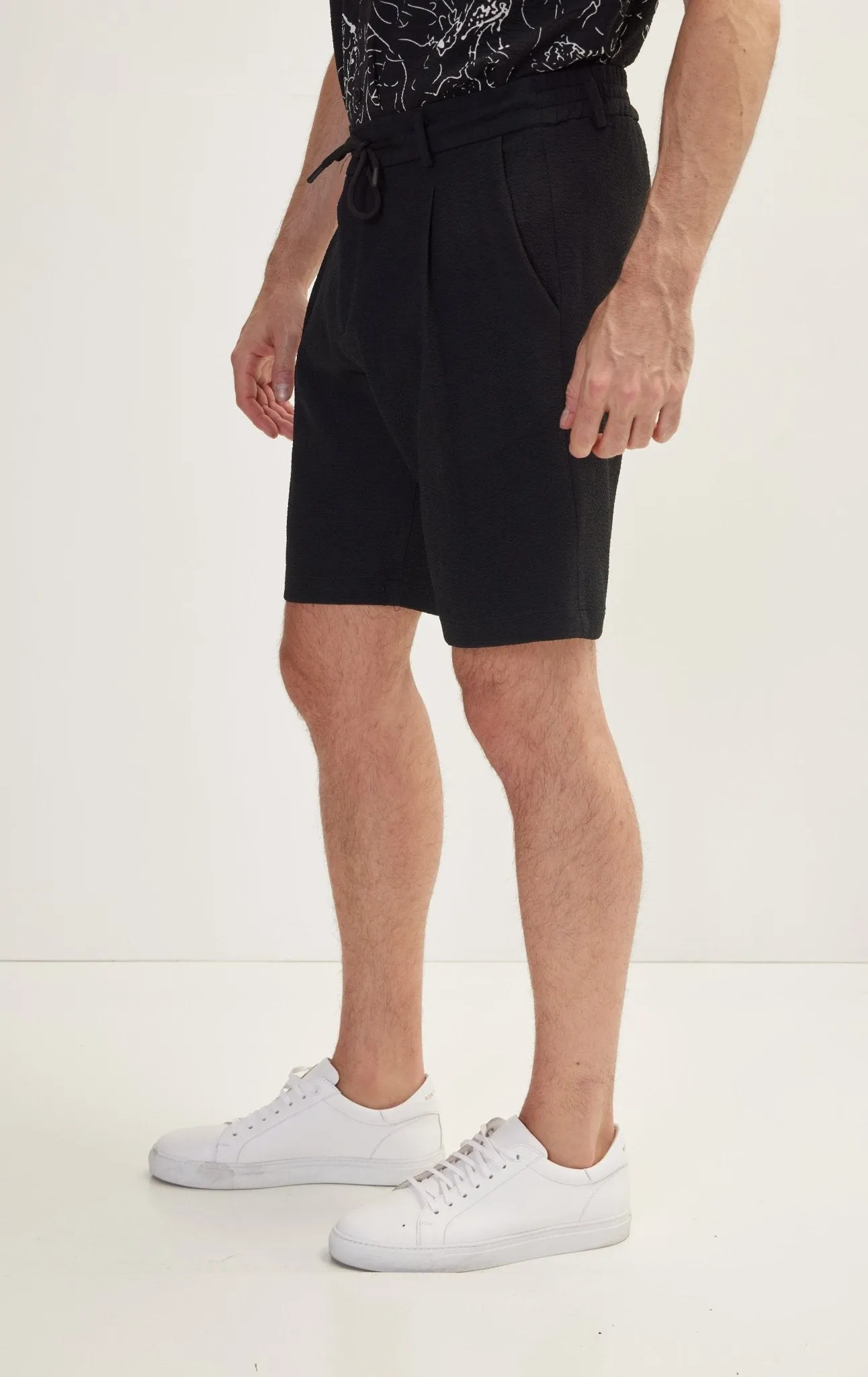 Waffle Stretch Beach Day Shorts - Black