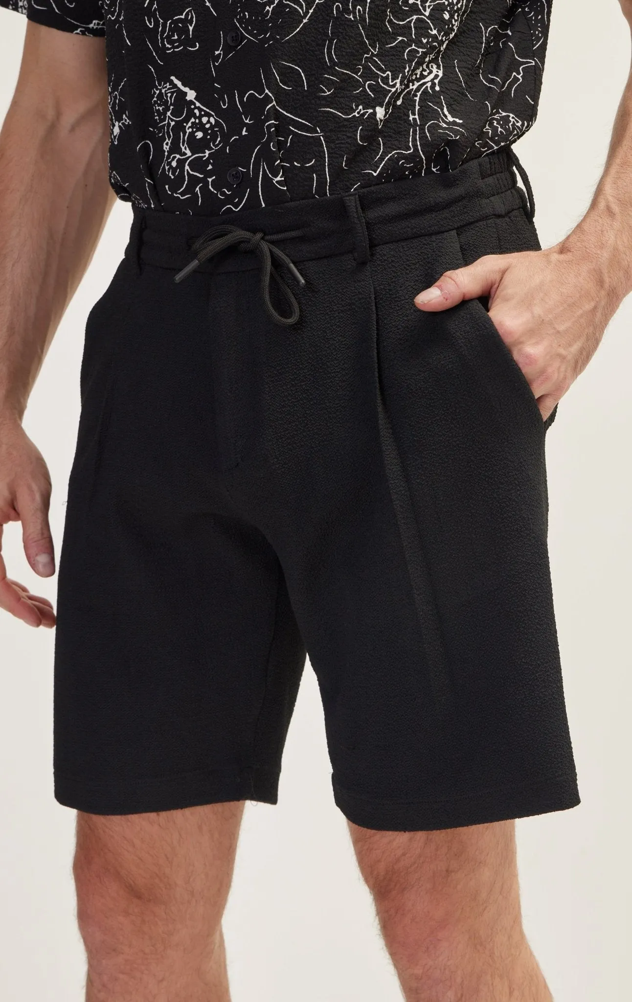 Waffle Stretch Beach Day Shorts - Black