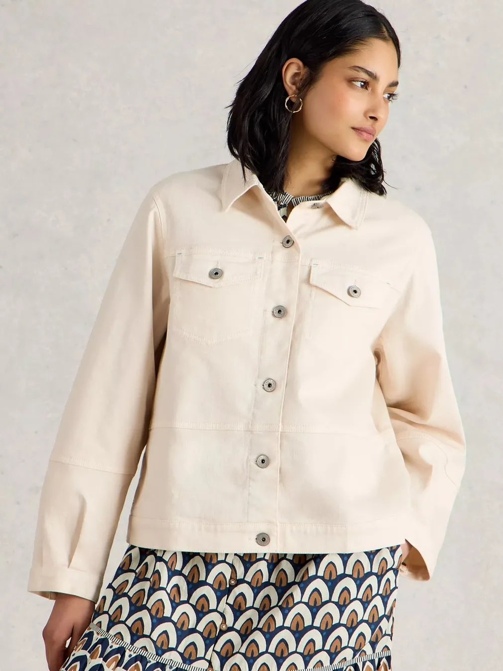 White Stuff Camille Denim Jacket Light Nat