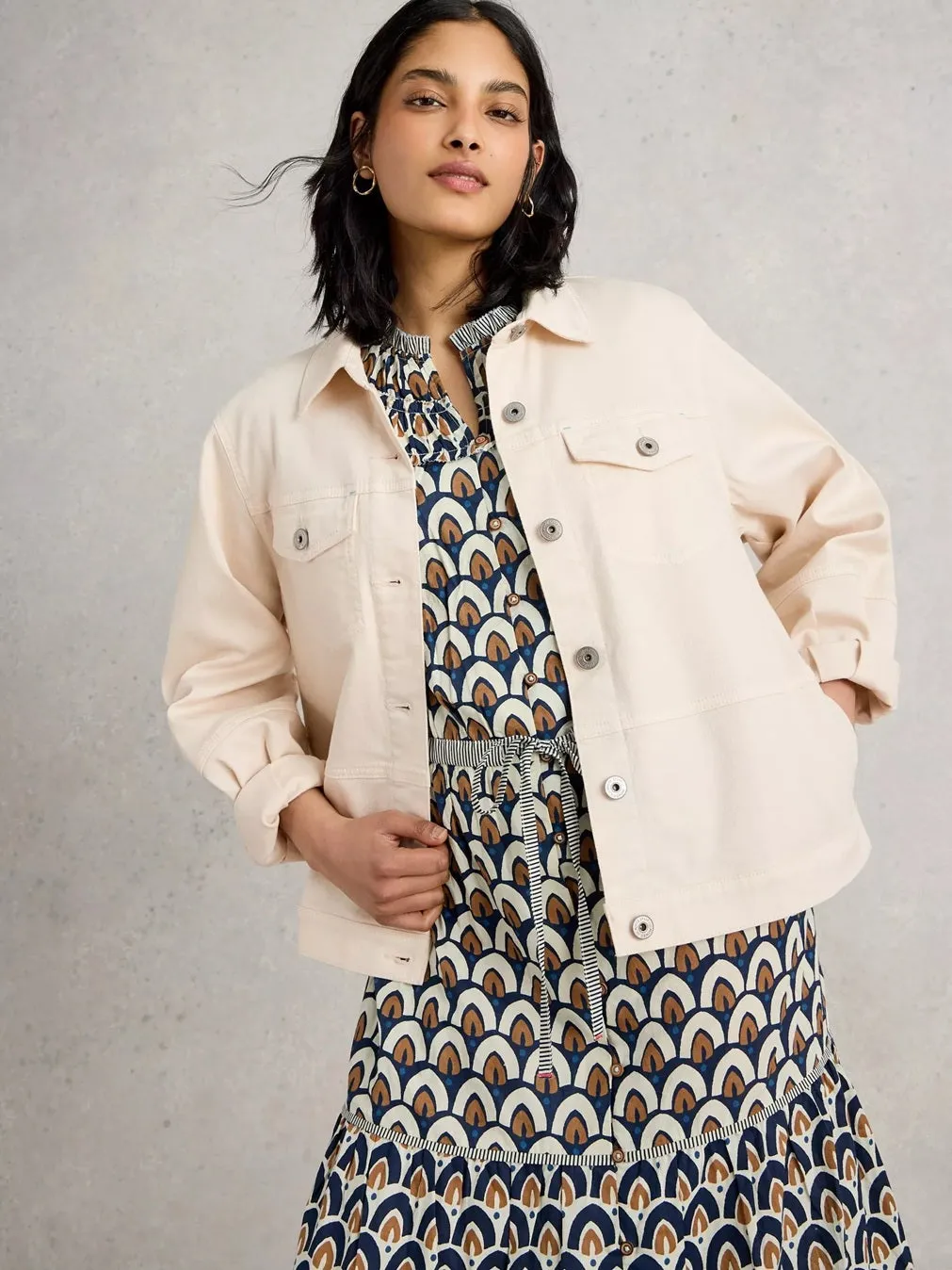 White Stuff Camille Denim Jacket Light Nat