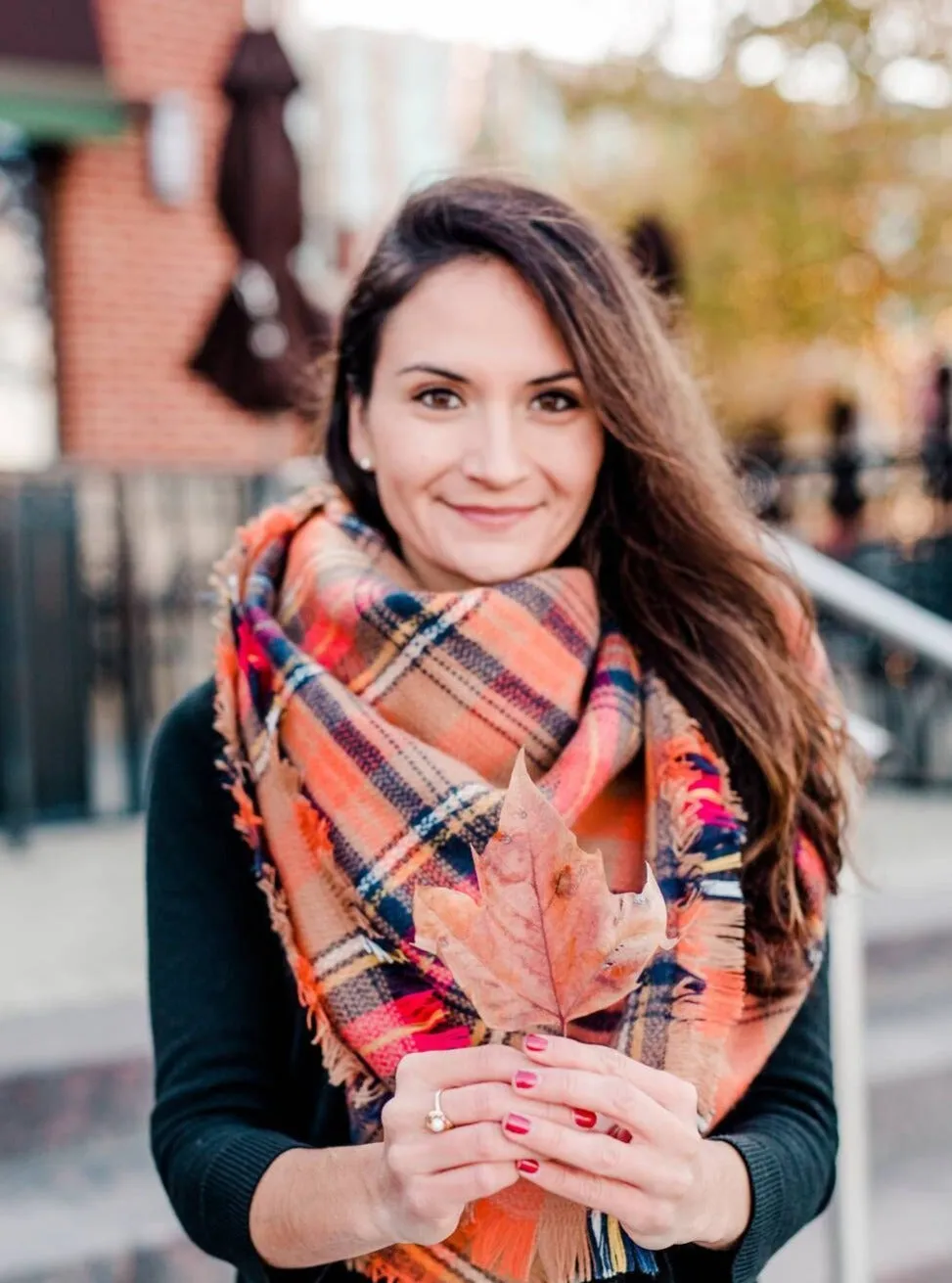 Winter Dreams Plaid Blanket Scarf In Orange