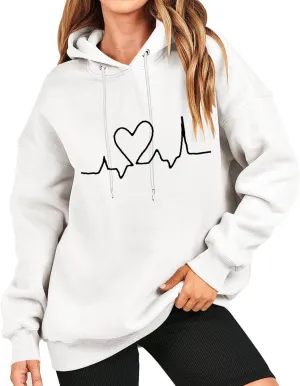 Winter Sweatshirts for Women Casual Solid Color Pullover Hoodies Drawstring Long Sleeve Sweatshirt Regular Shirts