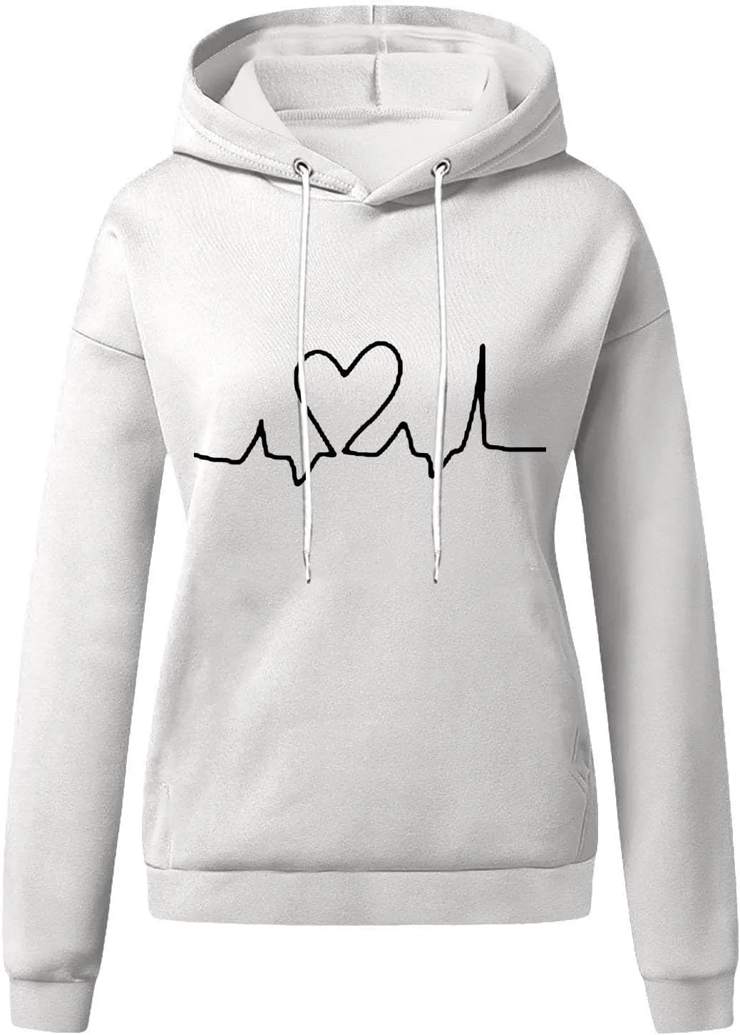 Winter Sweatshirts for Women Casual Solid Color Pullover Hoodies Drawstring Long Sleeve Sweatshirt Regular Shirts