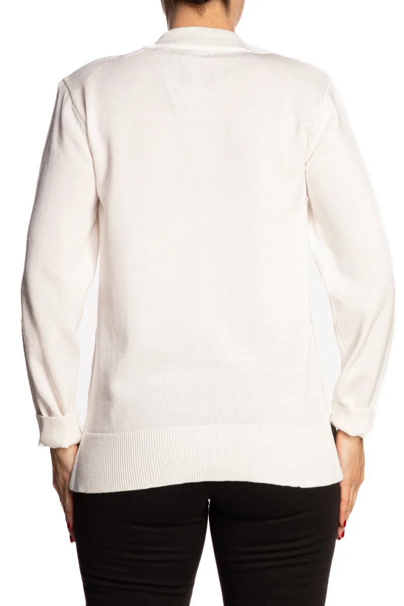 Women's Ivory White Sweater Stunning Details On Sale Now Yvonne Marie Boutiques