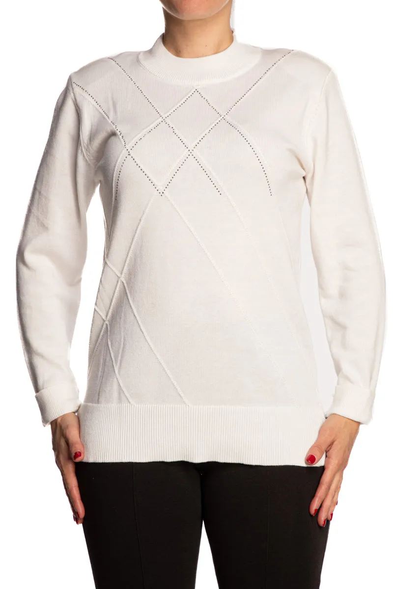 Women's Ivory White Sweater Stunning Details On Sale Now Yvonne Marie Boutiques
