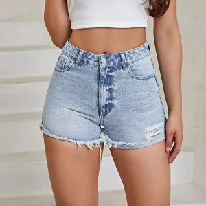 Women's Ripped Distressed Skinny Denim Shorts