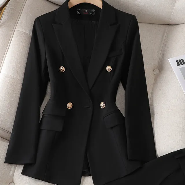 Women's Tailored Blazer Pantsuit Set