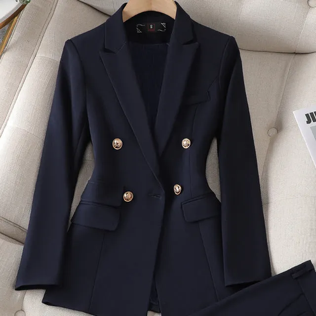 Women's Tailored Blazer Pantsuit Set