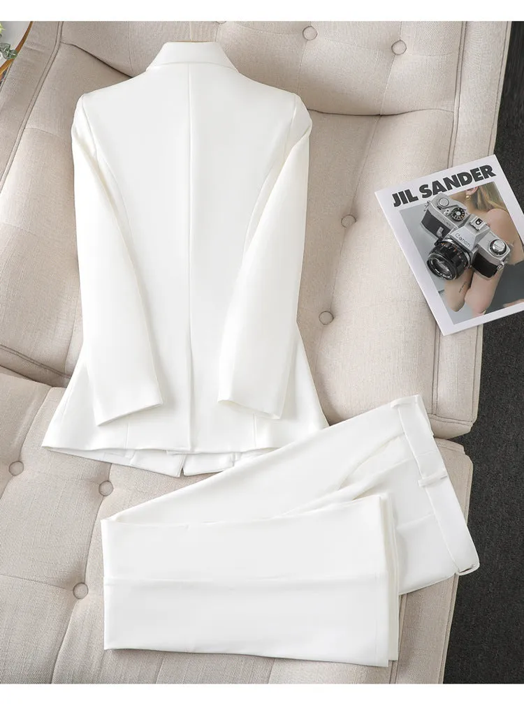 Women's Tailored Blazer Pantsuit Set