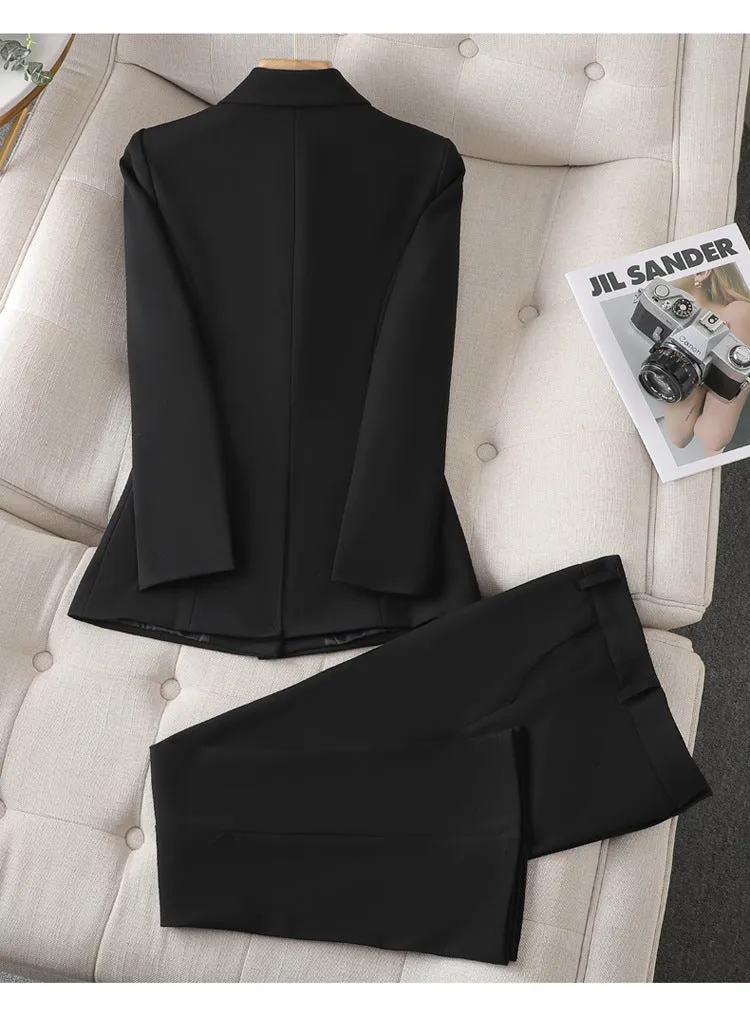 Women's Tailored Blazer Pantsuit Set