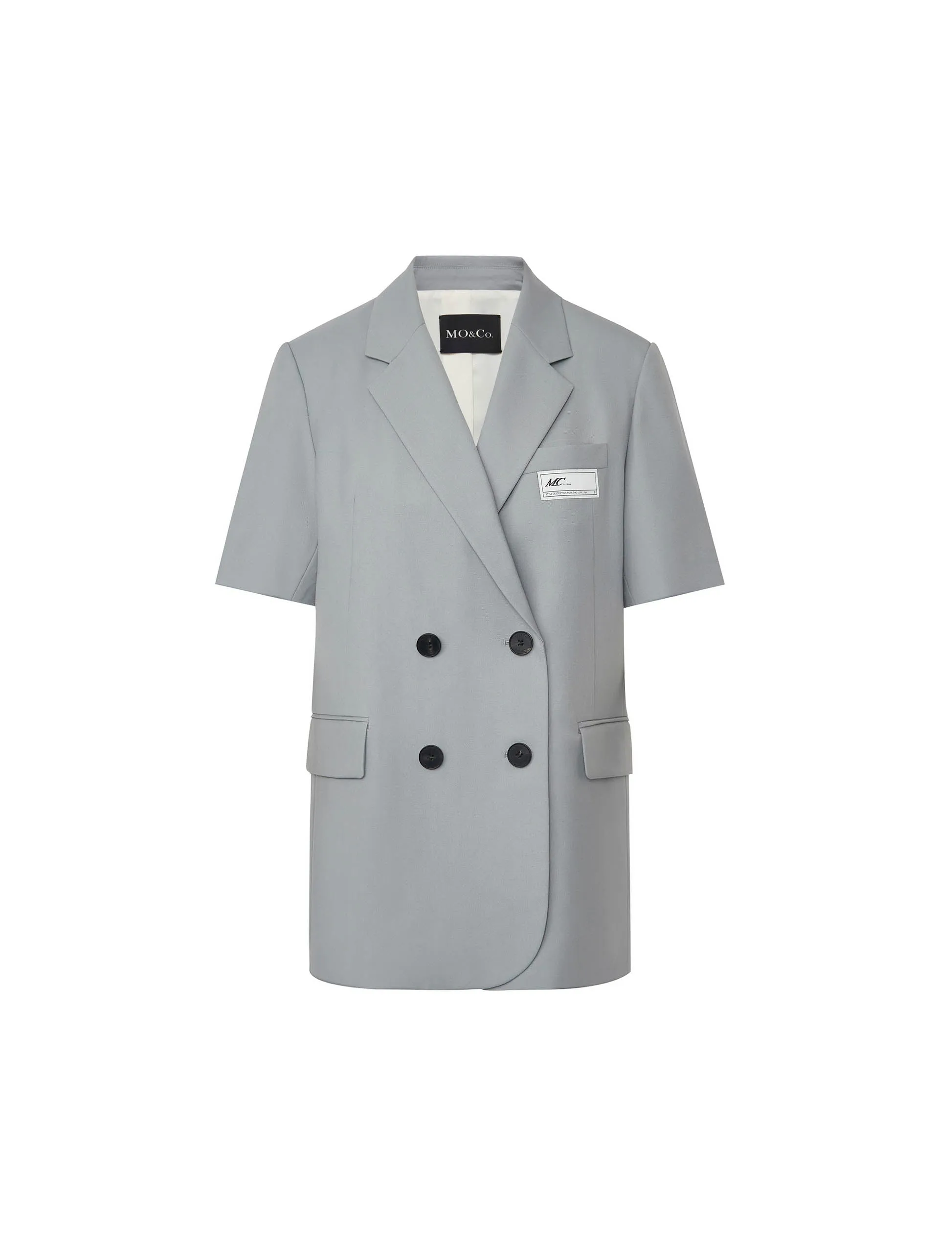 Wool Blend Short Sleeve Blazer