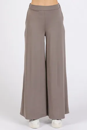 Yoga Air Stretch Elastic Waist Wide Leg Pants