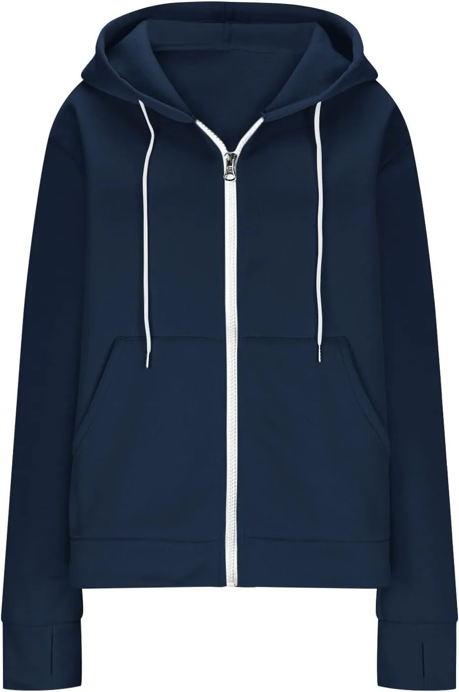Zip Up Hoodie Womens Long Sleeve Drawstring Hooded Sweatshirt Casual Fleece Jacket 2024 Fall Outfits with Pockets