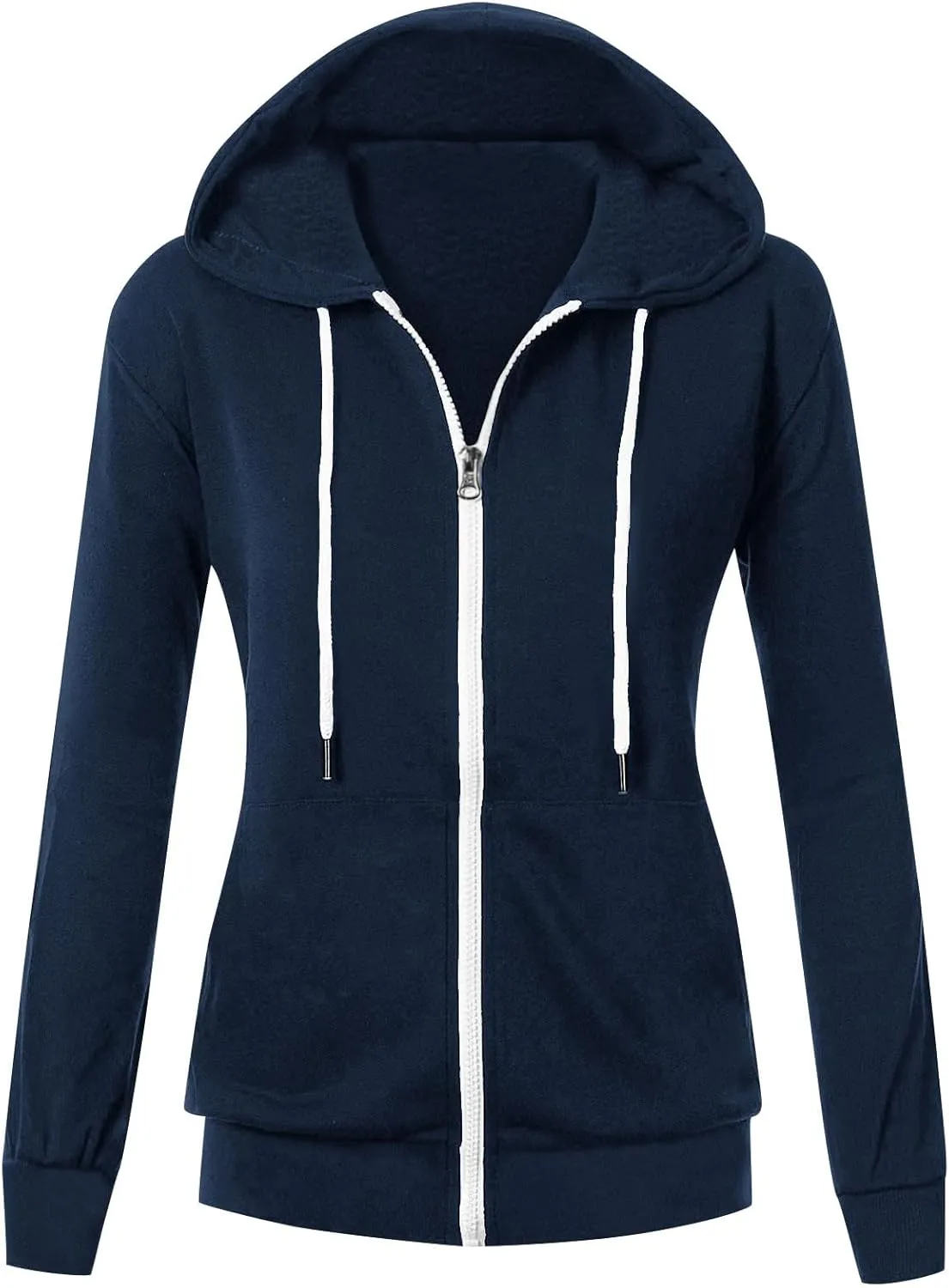 Zip Up Hoodie Womens Long Sleeve Drawstring Hooded Sweatshirt Casual Fleece Jacket 2024 Fall Outfits with Pockets
