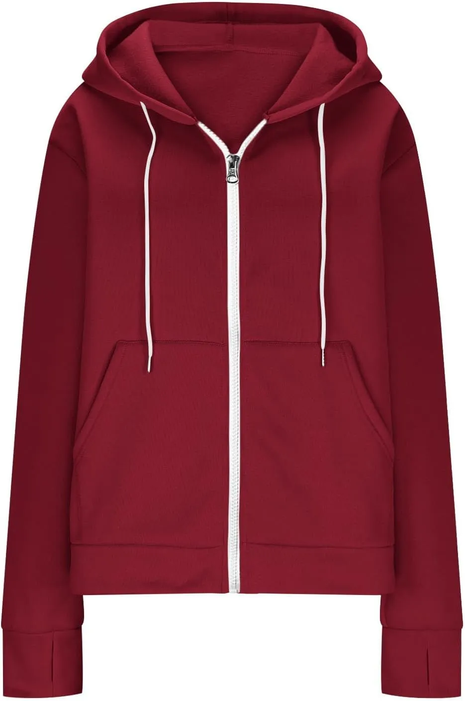 Zip Up Hoodie Womens Long Sleeve Drawstring Hooded Sweatshirt Casual Fleece Jacket 2024 Fall Outfits with Pockets